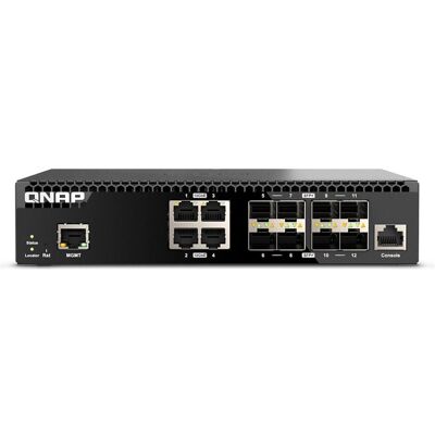QNAP QSW-M3212R-8S4T (12 Ports), Netzwerk Switch, Schwarz QNAP QSW-M3212R-8S4T (12 Ports), Netzwerk Switch, Schwarz