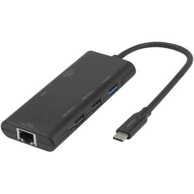 Deltaco USBC-HDMI31 (USB-C, 6 Ports), Dockingstation + USB Hub, Schwarz Deltaco USBC-HDMI31 (USB-C, 6 Ports), Dockingstation + USB Hub, Schwarz