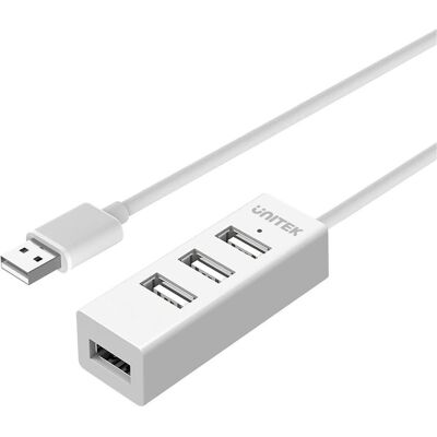 Unitek 4 Ports USB 2.0 Hub (USB-A, 4 Ports), Dockingstation + USB Hub, Weiss Unitek 4 Ports USB 2.0 Hub (USB-A, 4 Ports), Dockingstation + USB Hub, Weiss