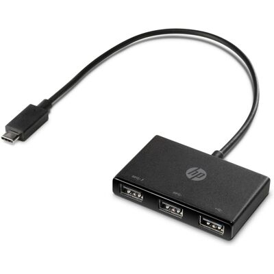 HP USB-C-zu-USB-A-Hub (USB-C, 3 Ports), Dockingstation + USB Hub, Schwarz HP USB-C-zu-USB-A-Hub (USB-C, 3 Ports), Dockingstation + USB Hub, Schwarz