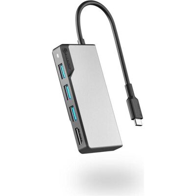 Alogic Fusion Core USB-C 5 In 1 HDMI (USB-C, 5 Ports), Dockingstation + USB Hub, Schwarz, Grau Alogic Fusion Core USB-C 5 In 1 HDMI (USB-C, 5 Ports), Dockingstation + USB Hub, Schwarz, Grau