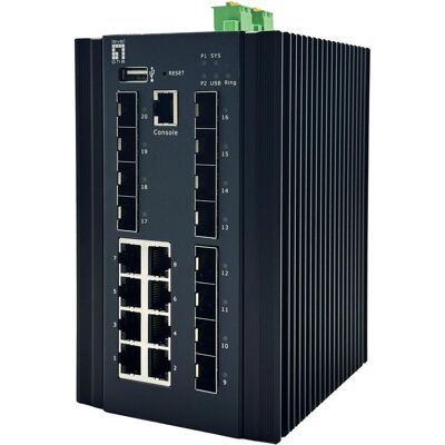 LevelOne Switch 20x GE IGX-2072 8x 1GbE,8x 2.5GbE SFP+ sw (20 Ports), Netzwerk Switch, Schwarz LevelOne Switch 20x GE IGX-2072 8x 1GbE,8x 2.5GbE SFP+ sw (20 Ports), Netzwerk Switch, Schwarz