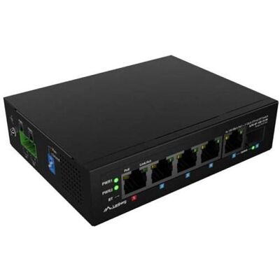 Lanberg switch light industrial POE 1xBT 3xAT SFP+ETH DIN niezarządzalny fast ethernet (5 Ports), Netzwerk Switch, Schwarz Lanberg switch light industrial POE 1xBT 3xAT SFP+ETH DIN niezarządzalny fast ethernet (5 Ports), Netzwerk Switch, Schwarz