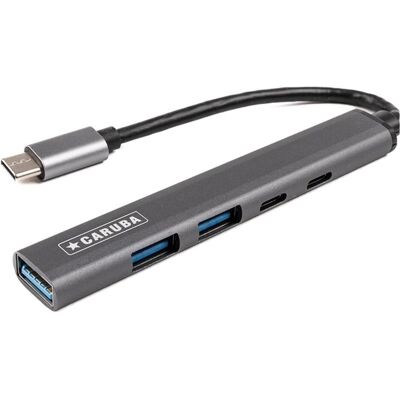 Caruba 5 in 1 USB C Hub (USB-C, 5 Ports), Dockingstation + USB Hub, Grau Caruba 5 in 1 USB C Hub (USB-C, 5 Ports), Dockingstation + USB Hub, Grau