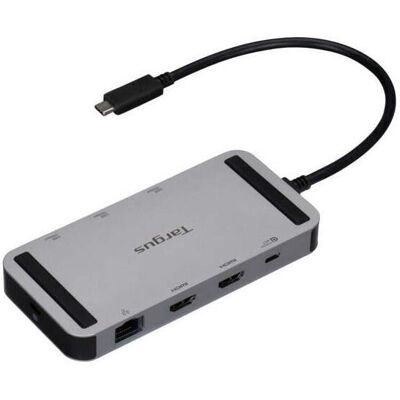 Targus Usb4 Dual 4k HDMI Mini Dock (USB-C), Dockingstation + USB Hub, Schwarz, Silber Targus Usb4 Dual 4k HDMI Mini Dock (USB-C), Dockingstation + USB Hub, Schwarz, Silber