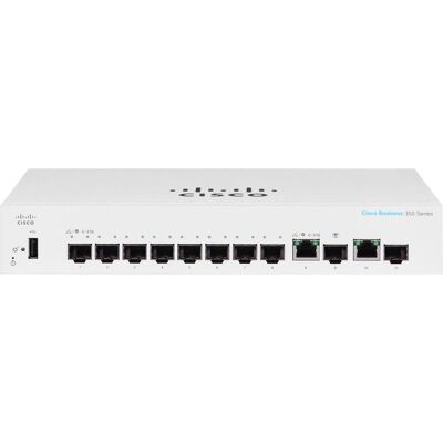 Cisco Systems CBS350 Managed L3 Gigabit Ethernet (10/100/1000) 1U (10 Ports), Netzwerk Switch, Grau Cisco Systems CBS350 Managed L3 Gigabit Ethernet (10/100/1000) 1U (10 Ports), Netzwerk Switch, Grau