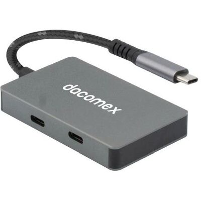 Dacomex USB Hub HB514, Eingang USB Type-C, Ausgang 2x Type-A, 1x Type-C, 1x Type-C PD 60 W, Recyclin (USB-C, 4 Ports), Dockingstation + USB Hub, Schwarz Dacomex USB Hub HB514, Eingang USB Type-C, Ausgang 2x Type-A, 1x Type-C, 1x Type-C PD 60 W, Recyclin (USB-C, 4 Ports), Dockingstation + USB Hub, Schwarz