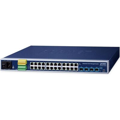 Planet Industrial L2+ 24-Port Managed Switch IGS-R4215-24T4X (24 Ports), Netzwerk Switch, Blau Planet Industrial L2+ 24-Port Managed Switch IGS-R4215-24T4X (24 Ports), Netzwerk Switch, Blau
