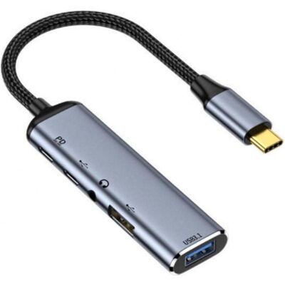 PowerGuard Multiport Adapter (USB-C, 5 Ports), Dockingstation + USB Hub, Grau PowerGuard Multiport Adapter (USB-C, 5 Ports), Dockingstation + USB Hub, Grau