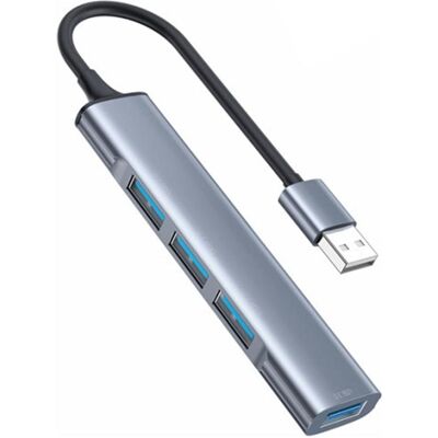 Yesido USB Hub HB18, 4in1, Grey (4 Ports), Dockingstation + USB Hub, Grau Yesido USB Hub HB18, 4in1, Grey (4 Ports), Dockingstation + USB Hub, Grau