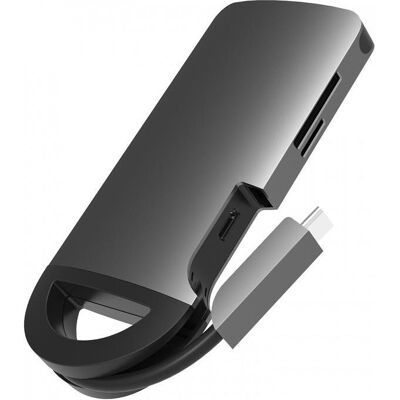 Umax U-Connect H7 USB-C Station/Replikator (UB307) (USB-C, 7 Ports), Dockingstation + USB Hub, Grau Umax U-Connect H7 USB-C Station/Replikator (UB307) (USB-C, 7 Ports), Dockingstation + USB Hub, Grau