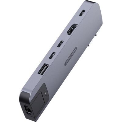 SiteCom MacBook Air Multiport Hub 6 in 2 Grijs (AC-2003) (USB-C, 6 Ports), Dockingstation + USB Hub, Grau SiteCom MacBook Air Multiport Hub 6 in 2 Grijs (AC-2003) (USB-C, 6 Ports), Dockingstation + USB Hub, Grau