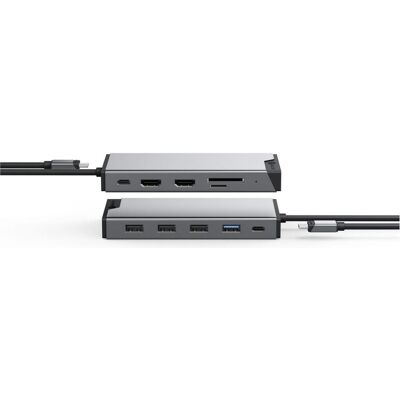 Alogic Dockingstation Universal Triple DV3 (USB-C, 8 Ports), Dockingstation + USB Hub, Silber Alogic Dockingstation Universal Triple DV3 (USB-C, 8 Ports), Dockingstation + USB Hub, Silber