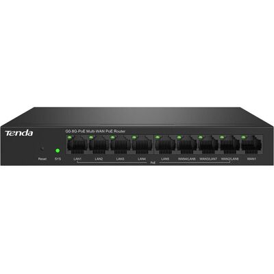 Tenda G0-8G-PoE wired router Gigabit Ethernet Black, Router Tenda G0-8G-PoE wired router Gigabit Ethernet Black, Router