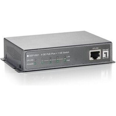 LevelOne Level One GEP-0521: 4 GE PoE-Plus + 1 GE (5 Ports), Netzwerk Switch, Grau LevelOne Level One GEP-0521: 4 GE PoE-Plus + 1 GE (5 Ports), Netzwerk Switch, Grau