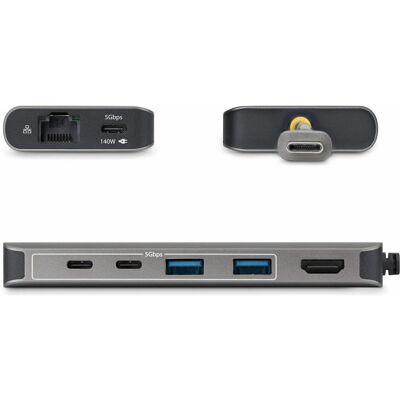 StarTech 315B-USBC-MULTIPORT USB-C HDMI MULTIPORT HUB 140W NMS (USB-C), Dockingstation + USB Hub, Grau StarTech 315B-USBC-MULTIPORT USB-C HDMI MULTIPORT HUB 140W NMS (USB-C), Dockingstation + USB Hub, Grau