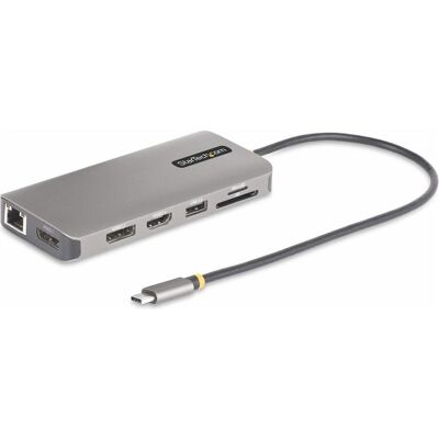 StarTech COM Drei Monitor USB-C Multiport Adapter 2x 4K 60Hz + 4K 30Hz HDMI & DP 4x USB-A 100W GbE L (USB-C, 3 Ports), Dockingstation + USB Hub, Grau StarTech COM Drei Monitor USB-C Multiport Adapter 2x 4K 60Hz + 4K 30Hz HDMI & DP 4x USB-A 100W GbE L (USB-C, 3 Ports), Dockingstation + USB Hub, Grau