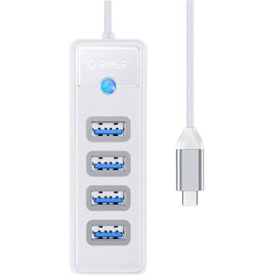 Orico Hub Adapter USB-C to 4x USB 3.0, 5 Gbps, 0.15m (White) (USB-C, 4 Ports), Dockingstation + USB Hub, Weiss Orico Hub Adapter USB-C to 4x USB 3.0, 5 Gbps, 0.15m (White) (USB-C, 4 Ports), Dockingstation + USB Hub, Weiss