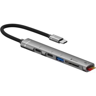 PowerGuard 6 in 1 USB-C OTG, Dockingstation + USB Hub, Grau PowerGuard 6 in 1 USB-C OTG, Dockingstation + USB Hub, Grau