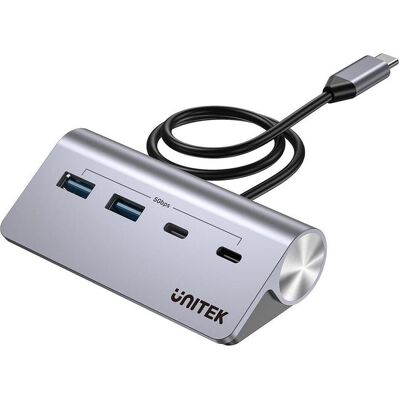Unitek Hub Aluminiowy Usb-A/C 2x Usba 2x Usbc 5gbp (USB-C, 4 Ports), Dockingstation + USB Hub, Silber, Grau Unitek Hub Aluminiowy Usb-A/C 2x Usba 2x Usbc 5gbp (USB-C, 4 Ports), Dockingstation + USB Hub, Silber, Grau