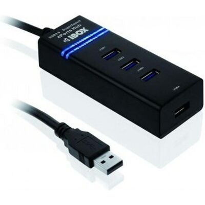 iBox IUH3FB Schnittstellen-Hub 5000 Mbit/s Schwarz (USB-A, 4 Ports), Dockingstation + USB Hub, Schwarz iBox IUH3FB Schnittstellen-Hub 5000 Mbit/s Schwarz (USB-A, 4 Ports), Dockingstation + USB Hub, Schwarz
