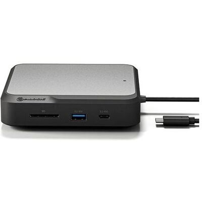 Alogic Dual Displayport Universal (USB-C), Dockingstation + USB Hub, Grau, Schwarz Alogic Dual Displayport Universal (USB-C), Dockingstation + USB Hub, Grau, Schwarz