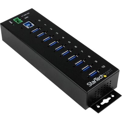 StarTech 10 PORT INDUSTRIAL USB 3.0 HUB (USB-B, 10 Ports), Dockingstation + USB Hub, Schwarz StarTech 10 PORT INDUSTRIAL USB 3.0 HUB (USB-B, 10 Ports), Dockingstation + USB Hub, Schwarz