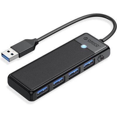 Orico Adapter Hub 4in1 USB 3.0 (USB-A, 4 Ports), Dockingstation + USB Hub, Schwarz Orico Adapter Hub 4in1 USB 3.0 (USB-A, 4 Ports), Dockingstation + USB Hub, Schwarz