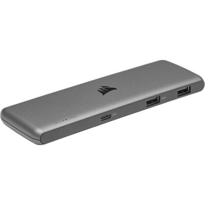 Corsair USB 100 (USB-C, 7 Ports), Dockingstation + USB Hub, Silber Corsair USB 100 (USB-C, 7 Ports), Dockingstation + USB Hub, Silber