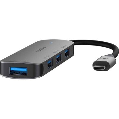 Nedis USB-Hub 1x USB-C™ - 4x USB A, 4-Port port(s), USB 3.2 Gen1, Stromversorgung über USB, 5 Gbps (USB-C, 4 Ports), Dockingstation + USB Hub, Grau Nedis USB-Hub 1x USB-C™ - 4x USB A, 4-Port port(s), USB 3.2 Gen1, Stromversorgung über USB, 5 Gbps (USB-C, 4 Ports), Dockingstation + USB Hub, Grau