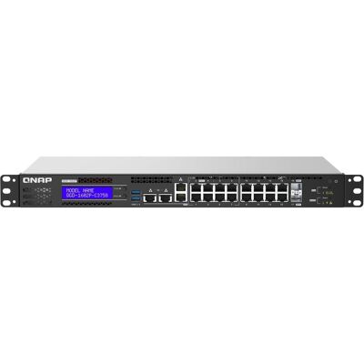 QNAP SWI QDG-1602P-C3758-16G (16 Ports), Netzwerk Switch, Schwarz QNAP SWI QDG-1602P-C3758-16G (16 Ports), Netzwerk Switch, Schwarz