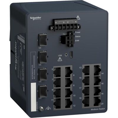 Schneider Electric MCSESM203F4LG0 (20 Ports), Netzwerk Switch, Weiss Schneider Electric MCSESM203F4LG0 (20 Ports), Netzwerk Switch, Weiss