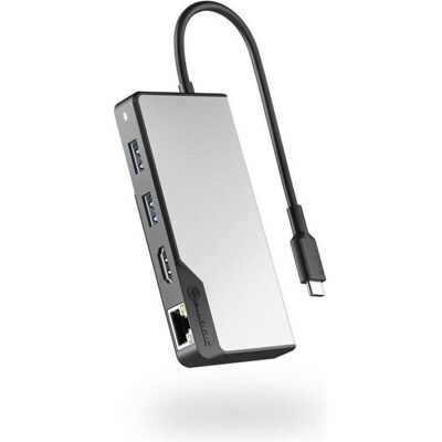 Alogic USB-C FUSION ALPHA 5-IN-1 HUB - (USB-C, 5 Ports), Dockingstation + USB Hub, Schwarz, Grau Alogic USB-C FUSION ALPHA 5-IN-1 HUB - (USB-C, 5 Ports), Dockingstation + USB Hub, Schwarz, Grau