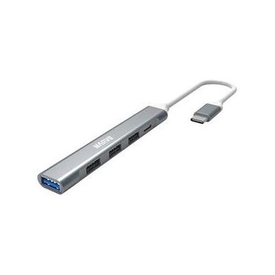 Marvo UH008 USB Hub, 4-in-1 USB-C Adapter, kompatibel mit Windows/macOS/Chrome OS (USB-C, 5 Ports), Dockingstation + USB Hub, Silber Marvo UH008 USB Hub, 4-in-1 USB-C Adapter, kompatibel mit Windows/macOS/Chrome OS (USB-C, 5 Ports), Dockingstation + USB Hub, Silber