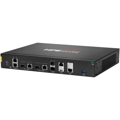 Aruba HPE Networking 9106 RW 2x SFP+ 2x Combo 2x PoE Hybrid Gateway EU en, Router, Schwarz Aruba HPE Networking 9106 RW 2x SFP+ 2x Combo 2x PoE Hybrid Gateway EU en, Router, Schwarz