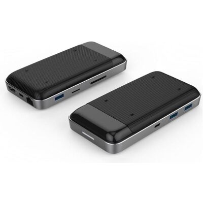 Hyper Hyperdrive + USB-C HUB (USB-C, 7 Ports), Dockingstation + USB Hub, Grau, Schwarz Hyper Hyperdrive + USB-C HUB (USB-C, 7 Ports), Dockingstation + USB Hub, Grau, Schwarz