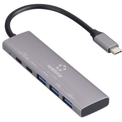 Renkforce RF-USBH-280 5 Port USB 3.2 Gen 1-Hub (USB 3.0) USB-C PD Ladeanschluss (USB-C, 5 Ports), Dockingstation + USB Hub, Grau Renkforce RF-USBH-280 5 Port USB 3.2 Gen 1-Hub (USB 3.0) USB-C PD Ladeanschluss (USB-C, 5 Ports), Dockingstation + USB Hub, Grau