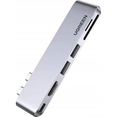 Ugreen CM380 (USB-C, 6 Ports), Dockingstation + USB Hub, Grau Ugreen CM380 (USB-C, 6 Ports), Dockingstation + USB Hub, Grau