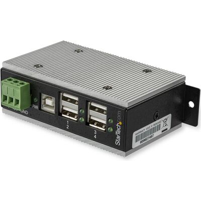 StarTech 4-Port Industrial USB Hub - USB 2.0 - 15 (USB-B, 4 Ports), Dockingstation + USB Hub, Schwarz StarTech 4-Port Industrial USB Hub - USB 2.0 - 15 (USB-B, 4 Ports), Dockingstation + USB Hub, Schwarz