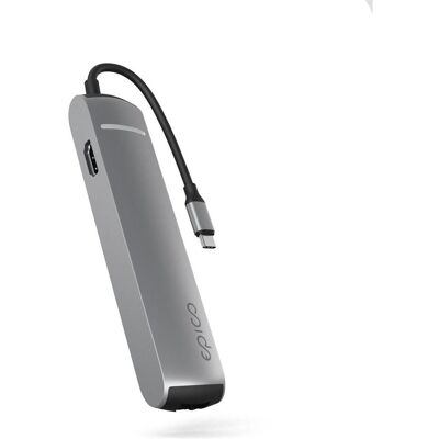 Epico 6in1 Slim Hub 8K with USB-C connector - space gray (USB-C, 6 Ports), Dockingstation + USB Hub, Grau Epico 6in1 Slim Hub 8K with USB-C connector - space gray (USB-C, 6 Ports), Dockingstation + USB Hub, Grau