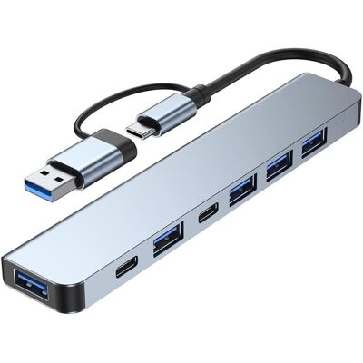PowerGuard SevenPack (USB-A, USB-C, 7 Ports), Dockingstation + USB Hub, Grau PowerGuard SevenPack (USB-A, USB-C, 7 Ports), Dockingstation + USB Hub, Grau