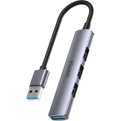 Unitek HUB USB-A 1XUSB-A 5 GBPS 3XUSB-A 2.0 ALU (USB-A, 4 Ports), Dockingstation + USB Hub, Grau Unitek HUB USB-A 1XUSB-A 5 GBPS 3XUSB-A 2.0 ALU (USB-A, 4 Ports), Dockingstation + USB Hub, Grau