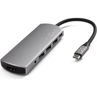 Fixed 6-Portos USB 3.0 Hub Space Grau (USB-A, USB-C, 6 Ports), Dockingstation + USB Hub, Grau Fixed 6-Portos USB 3.0 Hub Space Grau (USB-A, USB-C, 6 Ports), Dockingstation + USB Hub, Grau