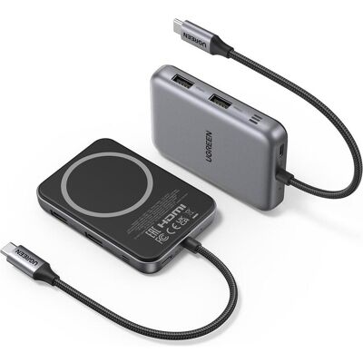 Ugreen CM896 7in1 USB-C-Hub 65759 (USB-C, 7 Ports), Dockingstation + USB Hub, Grau, Silber Ugreen CM896 7in1 USB-C-Hub 65759 (USB-C, 7 Ports), Dockingstation + USB Hub, Grau, Silber