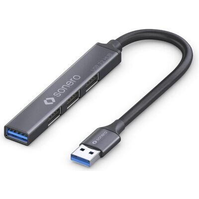 Purelink sonero USB 3.2 Gen1x1 Hub - 4 Port USB-A Stecker - 0,15m - Space Grey (USB-A, 4 Ports), Dockingstation + USB Hub, Schwarz, Grau Purelink sonero USB 3.2 Gen1x1 Hub - 4 Port USB-A Stecker - 0,15m - Space Grey (USB-A, 4 Ports), Dockingstation + USB Hub, Schwarz, Grau