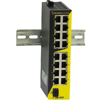 Brainboxes Ethernet-Switch, RJ45-Anschlüsse 16, 1Gbps, Unmanaged (16 Ports), Netzwerk Switch, Schwarz, Gelb Brainboxes Ethernet-Switch, RJ45-Anschlüsse 16, 1Gbps, Unmanaged (16 Ports), Netzwerk Switch, Schwarz, Gelb