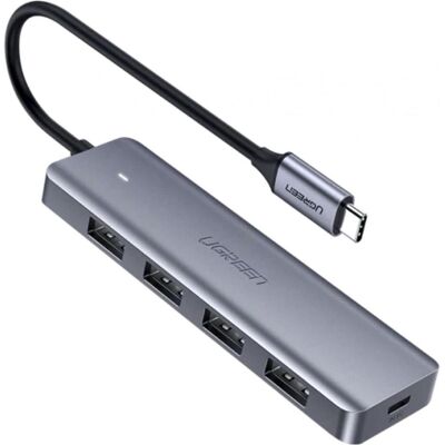 Ugreen 4 Port-C Hub (USB-C, 4 Ports), Dockingstation + USB Hub, Grau Ugreen 4 Port-C Hub (USB-C, 4 Ports), Dockingstation + USB Hub, Grau