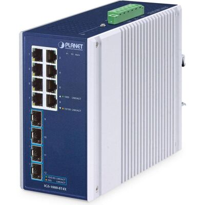 Planet IP30 Industrial 8-Port (8 Ports), Netzwerk Switch, Silber, Blau Planet IP30 Industrial 8-Port (8 Ports), Netzwerk Switch, Silber, Blau