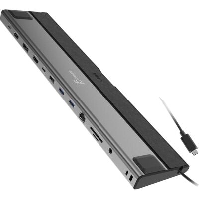 j5Create JCD554-N, Kabelgebunden, USB4, 85 W, 10,100,1000 Mbit/s, Schwarz, Grau, MicroSD (TransFlash (1 Port), Dockingstation + USB Hub, Grau, Schwarz j5Create JCD554-N, Kabelgebunden, USB4, 85 W, 10,100,1000 Mbit/s, Schwarz, Grau, MicroSD (TransFlash (1 Port), Dockingstation + USB Hub, Grau, Schwarz