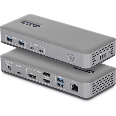 StarTech 3X MONITOR USB-C DOCK 100W PD (USB-C), Dockingstation + USB Hub, Grau StarTech 3X MONITOR USB-C DOCK 100W PD (USB-C), Dockingstation + USB Hub, Grau